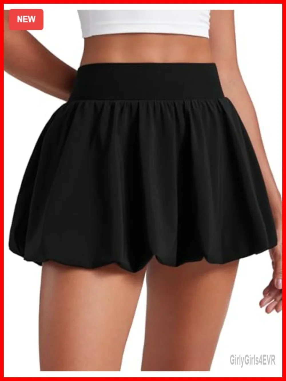 High Waisted Tennis Skort with Built-in Shorts, Quick-Dry, Pockets, Ruffled Hem